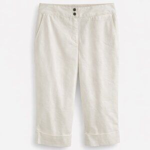 Chico’s High Rise Crop Pants Off White Cuffed Cotton Size 2.5 (18/20)